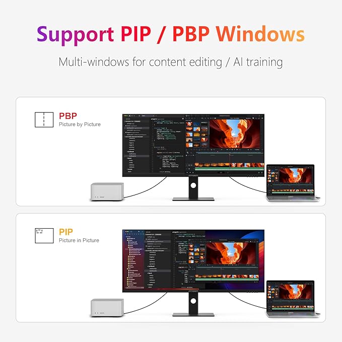INNOCN 40 WQHD 3440 x 1440P 144Hz Ultrawide Monitor Gaming FreeSync HDR400 21:9 PC Computer IPS Screen Split PIP/PBP for Editing/Gaming USB C 90W HDMI DP Black