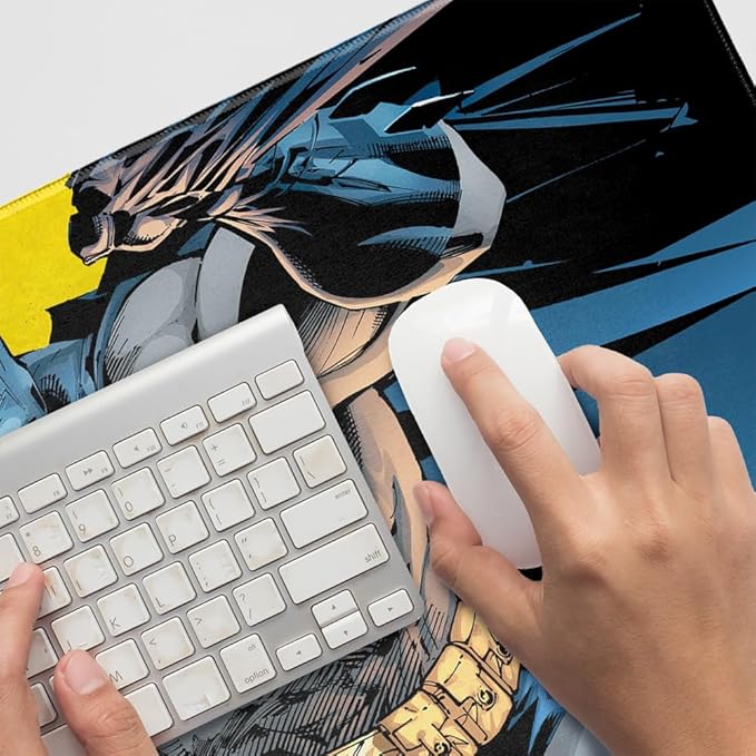 Batman Character Large Gaming Mouse Pad Desk Mat with Stitched Edges Non-Slip Base for Gamer Home and Office 31.5 x 15.7