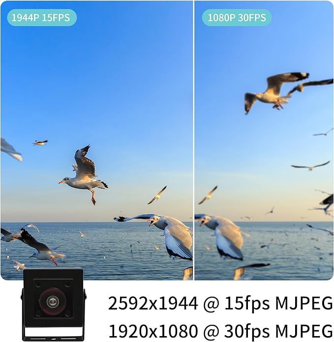 MMlove 5MP USB Camera 1944P HD Webcam 170 Degree Wide Angle Fisheye Lens Plug&ampPlay USB Webcam for Skype/Zoom/FaceTime/HangoutsPC/Laptop/Raspberry Pi