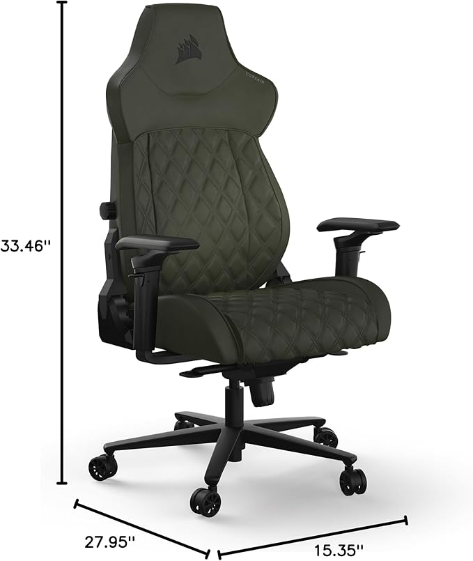 Corsair TC500 Luxe Gaming Chair – Premium Breathable Fabric – Wide Seat – Five-Way Adjustable Armrests – Adjustable Built-in Lumbar Support – 90-135 Degree Recline – Sherwood