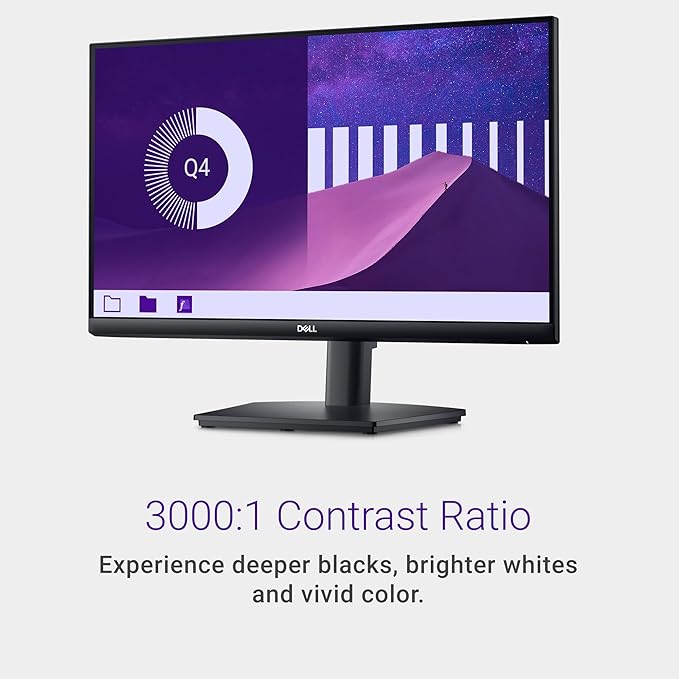 Dell E2425HS Monitor - 23.8-inch Full HD (1920x1080) 75Hz 8Ms Display Speaker 2 x 1W HDMI/DisplayPort Connectivity Height/Swivel/Tilt Adjustability - Black