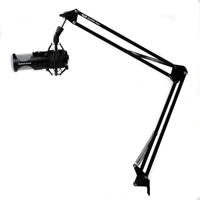CAD PM1300 PodMaster™ SuperD usb Professional Broadcast / Podcasting Microphone with SuperD VOG Dynamic Capsule supplied with Broadcast Boom Mic Stand Black