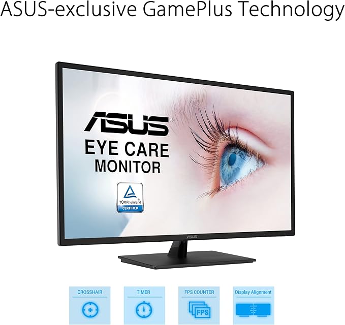 ASUS 32 Inch 1080P Monitor (VA329HE) - Full HD IPS 75Hz Adaptive-Sync Eye Care Low Blue Light Flicker Free HDMI VGA Wall Mountable Tilt Adjustable Black