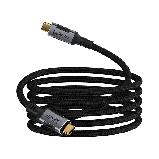 10FT USBC 3.2 Cable Compatible with Thunderbolt 3 CableLong USB C Data Transfer 20GbpsType C to Type C 240W Fast ChargingUSB C 4K@120Hz Video Output for MonitorDisplaySSDDockHub.