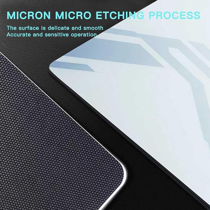 Glass Gaming Mouse Pad Micro-Etched SurfaceTempered Glass Ultra-Smooth Finish Anti-Slip Honeycomb Base 13.8 x 11.8 Inches (Zero Interface)