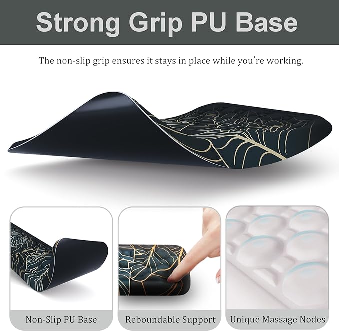 Ospelelf Keyboard Wrist Rest Ergonomic Mouse Pad with Wrist Rest Support Wrist Rest for Computer Keyboard Green