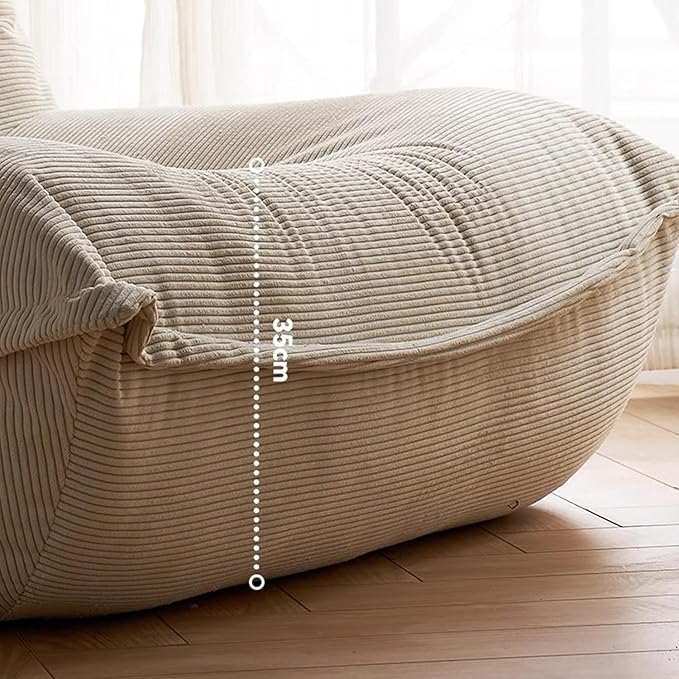 ELEFOCUS Lazy Floor SofaFloor Chair Lounge Bean Bag Chair Single Sofa for Living Room Bedroom Salon Office(A)