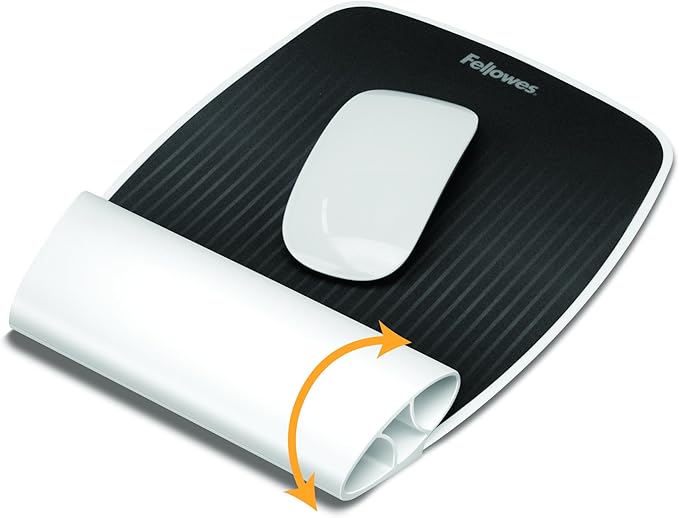 Fellowes I-Spire Series Wrist Rocker Mouse Pad with Rocking Motion Support White (9314801)