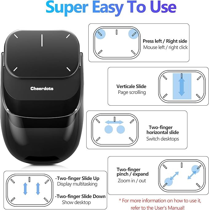 2026 Upgraded AI Voice Mouse - Wireless Air Mouse with AI Voice Assistant 12 Languages Translation Meeting Transcription &amp Summary - Detachable Computer Mouse Presentation Clicker for Laptop