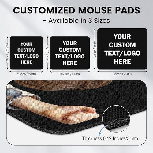 150 Packs Custom Mouse Pad Bulk with Photo Logo Personalized Image Text Laptop Desk Mat Sublimation Customized Non-Slip Waterproof Desk Writing Pad for Office Work &amp Gaming7.9x7.9 in