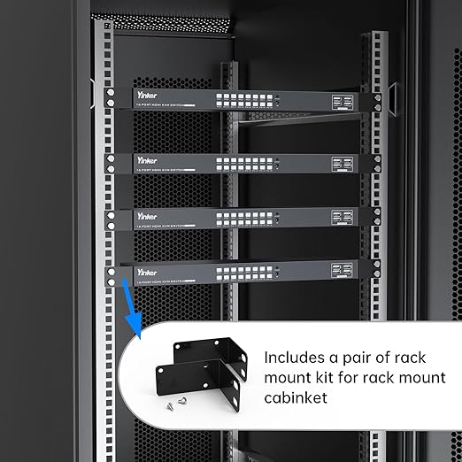 16 Port KVM Switch HDMI 4K@30Hz HDMI Rack Mount KVM Switch w/ 16 Pcs KVM Cables Support 4 USB 2.0 Devices &amp HDCP 2.2 &amp Remote Control for 16 Computers/Servers