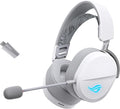 ASUS ROG Pelta Wireless Gaming Headset with Detachable Mic – Tri-Mode (BT 2.4GHz USB-C) 50mm Titanium-Plated Drivers 70Hr Battery Ergonomic Lightweight for PC PS5 PS4 Switch Mobile - White