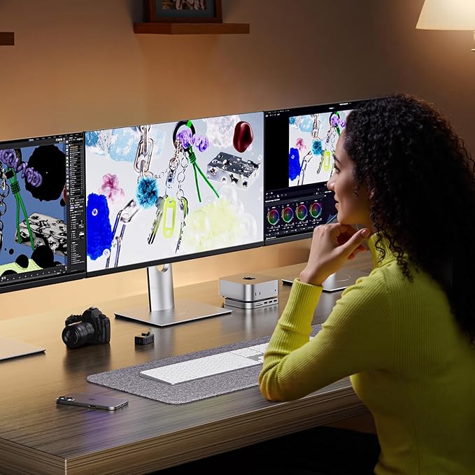 Mac Mini M4 Dock Stand with DP 4K 144Hz &amp HDMI 4K 60Hz Mac Mini M4 Pro Hub with 4TB NVMe SSD Enclosure (SSD NOT Included) 3 USB A 2.0 SD/TF 3.0 3.5mm Audio/Mic USB C Hub for Mac Mini 2024