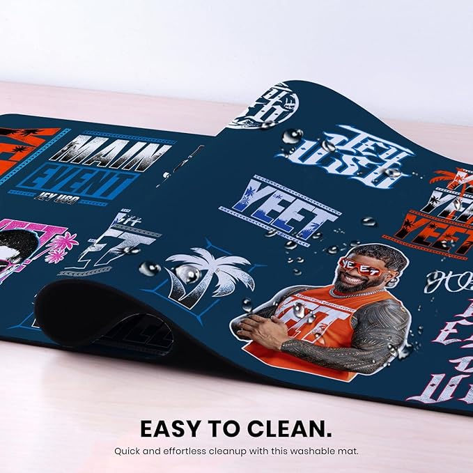 Head Case Designs Officially Licensed WWE Sticker Collage Jey USO 37.4 x 15.75 x 0.16 inches (900 x 400 mm) - XL Gaming Office Desk PC Keyboard Mouse Mat Pad