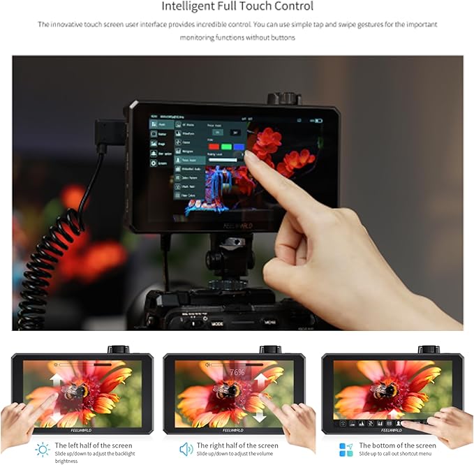FEELWORLD SC6 6 Inch SDI Monitor 1500nits High Bright 1920x1080 IPS 9:16 Touch Screen Knob Control Aluminium Monitor with 3G SDI 4K HDMI Input Output HDR 3D LUT Built-in Fan