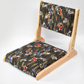 BTZHY Floor Chair Japanese Legless Chair Seat with Back Support FoldableWood Folding Floor ChairHome Bay Window Lazy Backrest Chair Meditation Floor Seating for Living Room(F)