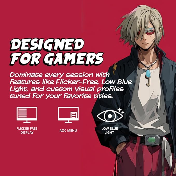 AOC 24G42HE 24 inch Gaming Monitor 1920x1080 200Hz IPS Panel Console Gaming Ready Full HD 3-Sided Frameless 1x HDMI 2.0 1x Display Port 3-Year Zero-Bright-Dot