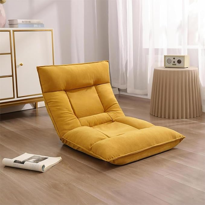 NaKeah Floor Chairs for Adults - Floor Gaming Chair with Back Support 5 Adjustable Position Floor Seating Lounge for Reading MeditationF