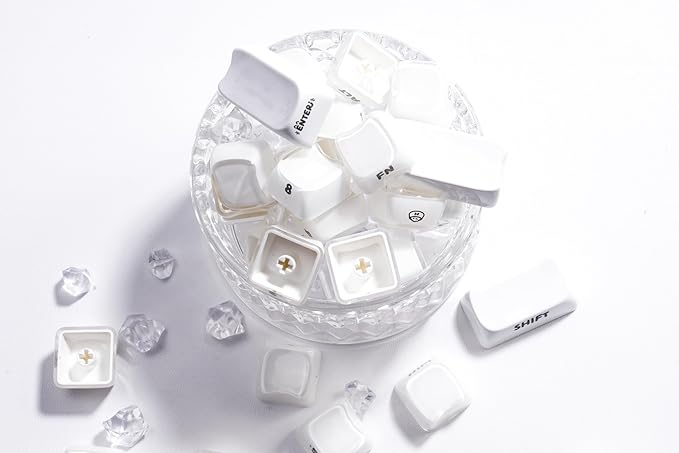 ZORNHER CG870 Wireless Mechanical Keyboard80% White Gaming Keyboard Creamy KeyboardCute Jelly Cat Clear Ceramic Jade KeycapsGirly Aesthetics Kitty KeyboardCreamy Sounding Linear Switches