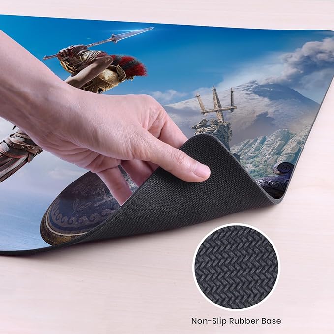 Head Case Designs Officially Licensed Assassin's Creed Alexios Jump Odyssey Key Art 37.4 x 15.75 x 0.16 inches (900 x 400 mm) - XL Gaming Office Desk PC Keyboard Mouse Mat Pad