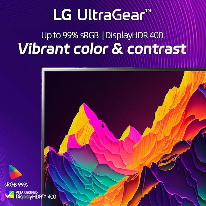 LG 27 QHD Gaming Office Monitor 240Hz IPS Panel1ms NVIDIA G-SYNC Compatible and AMD FreeSync Premium with DisplayHDR 400 1xDisplayPort2xHDMI Black