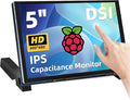 5 Inch Raspberry Pi Touchscreen 800x480 DSI IPS LCD Display 5-Point Touch Capacitive Screen Monitor for Raspberry Pi 5/4B/3B+/3B/B+/A+ Driver-Free