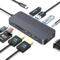 Docking Station Dual Monitor 10-in-1 USB C Hub with Dual 4K HDMI VGA 100W PD 1 x USB 3.0 2 x USB 2.0 SD/TF Card Reader 3.5mm Audio Ideal for HP/Dell/Lenovo/Mac Laptops