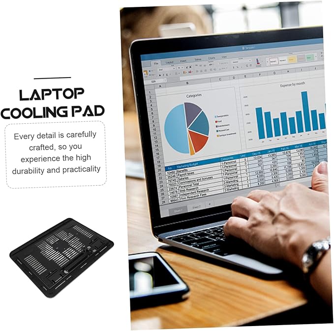 Ergonomic Cooling Pad Metal Mesh Silent Fan Stand Gaming Fan Cooling Pad