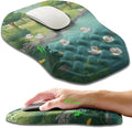 Ergonomic Slope Mouse Pad Wrist Support Wrist Rest Mousepad for Carpal Tunnel Pain Relief with Massage Bulge and Slow Rebound Memory Foam (12x8 inch Cute Ducks)