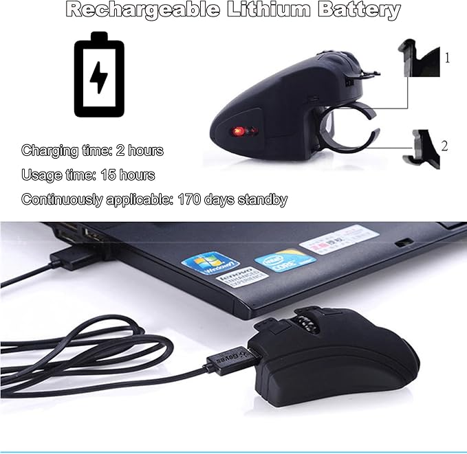 Mini Bluetooth Mouse Wireless Finger Ring Ergonomic Rechargeable- Optical Portable Wearable Finger Mouse for Laptop and Tablet No USB Receiver