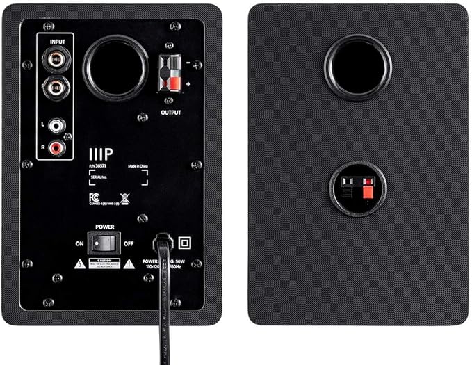 Monoprice DT-3 50-Watt Multimedia Desktop Powered Speakers Perfect Complement to any Home Office Gaming or Entertainment Setupblack