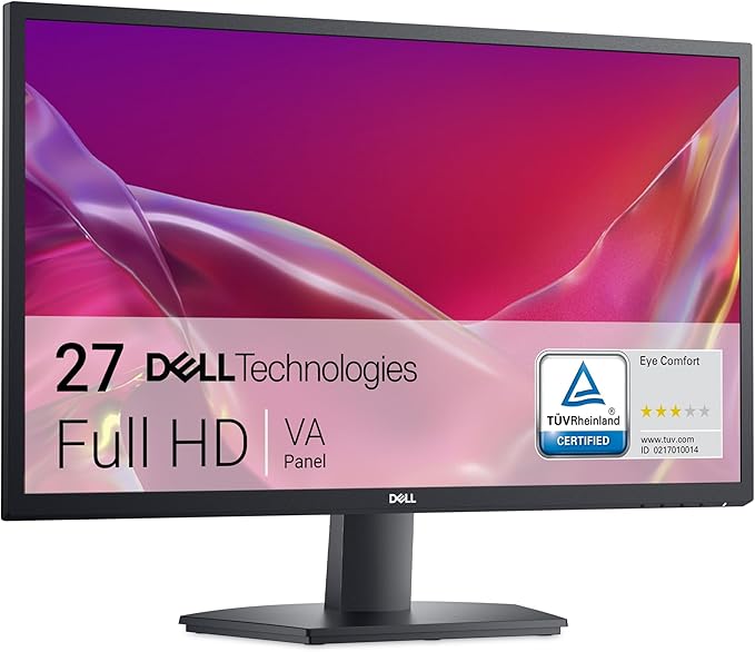 Dell 27 SE2725H Monitor - 27-Inch Full HD (1920x1080) VA Panel Tilt Functionality Certified by TÜV Rheinland for 3-Star Eye Comfort - Black