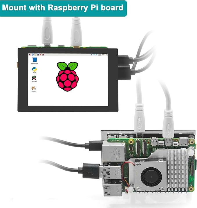 OSOYOO 3.5 inch HDMI Capacitive Touch Screen for Jetson Nano/Raspberry Pi 5 4 3B / PC Pulg and Play Compatible with Windows 11 10 8 7 Raspberry Pi OS Ubutun Kali