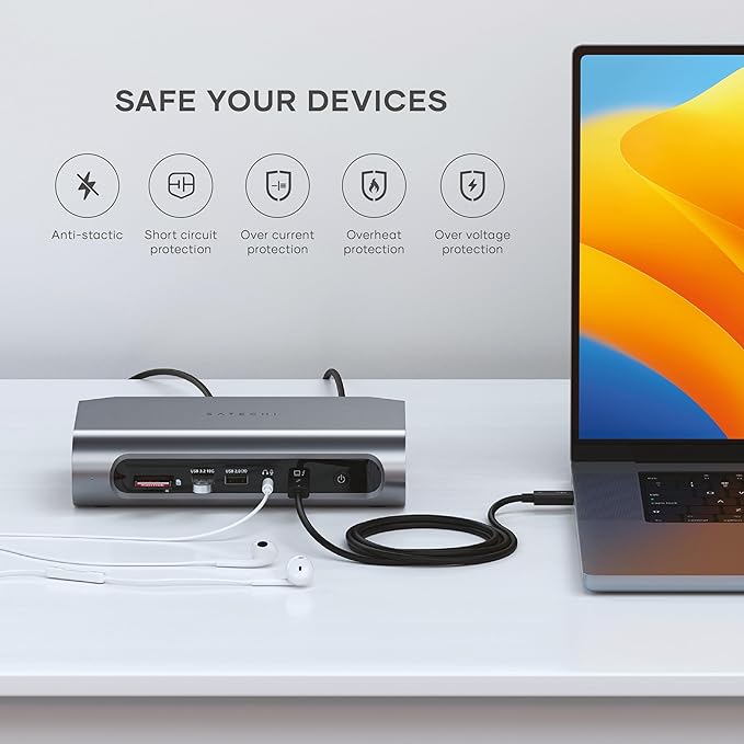 Satechi 16 in 1 Thunderbolt 4 USB C Docking Station 100W Charging up to 4 Screens 4K/60Hz USB C Data 6 USB-A Ports Micro/SD Card Readers 2.5Gbps Ethernet for MacBook Air/Pro M5/M4 Mac/Windows