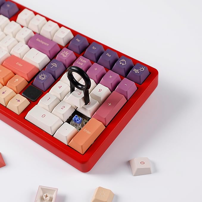 YMDK 143 Smoke Cloud Keycaps Dye-Sub Thick PBT Cherry Profile Key caps for TKL 61 64 68 75 87 96 104 108 GMMK MX Mechanical Keyboard
