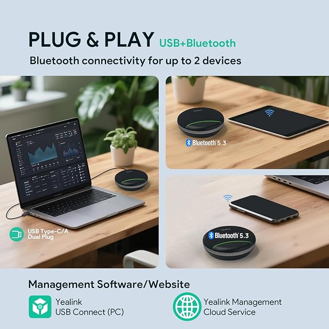 Yealink UVC34 Webcam SP92 USB-C/A Conference Speakerphone Bundle