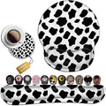 Wireless Mouse Pad with Wrist Support Ergonomic Gel Mouse Pad Keyboard Wrist Rest Soft Memory Foam Keyboard Wrist Pad for Office Typing Desk Pad Black and White Cow Pattern Animal Gaming Mousepad