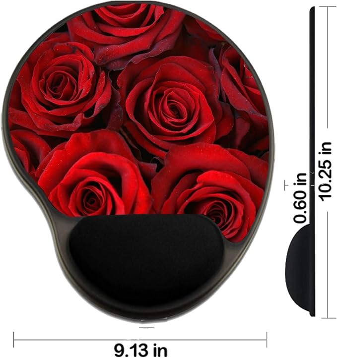 MSD Mousepad Wrist Rest Protected Mouse Pads Mat with Wrist Support Red roses background beautiful texture Photo 884255