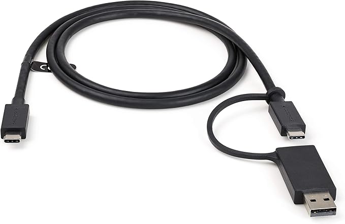 3ft/1m USB-C Cable with USB-A Adapter Dongle USB-C to C [10Gbps/PD] USB-A to C [5Gbps] 2-in-1 USB C Cable for Hybrid Dock