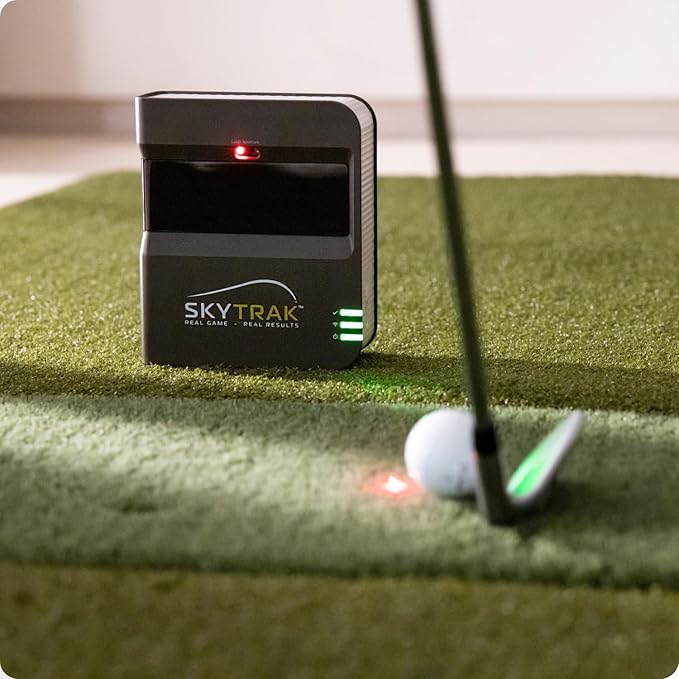 SKYTRAK Golf Launch Monitor | Photometric Technology for Ball Speed Carry &amp Total Distance Spin Rates Launch &amp Shot Shape Data | Golf Simulator &amp Practice