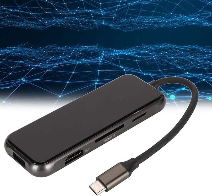 8 in 1 USB C Hub 4K HDMI PD Charging Adapter with 3 USB 3.0 SD/TF Card Reader for Laptop Phone Tablet