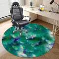 Blurry Green Black PU Leather Computer Chair Mat for Rolling Chair Lime Green Psychedelic Abstract Under Desk Low-Pile Office Rug Large Anti-Slip Multi-Purpose Abstract Diameter 55 in