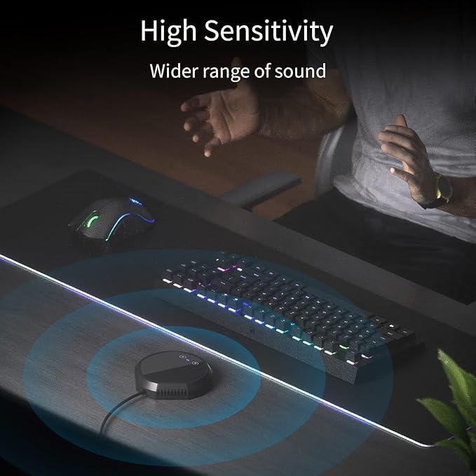 Bisofice 360° Omnidirectional USB Conference Mic Speaker Plug &amp Play BT Touch Control Works with Windows/Mac PC/Laptop