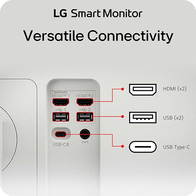 LG 27U730SA-W 27-Inch Smart 4K UHD (3840 x 2160) IPS Computer Monitor HDR10 Built-in Speaker Screen Share Bluetooth Remote Control HDMI USB Type-C PD 65W Tilt/Height/Swivel/Pivot Stand White
