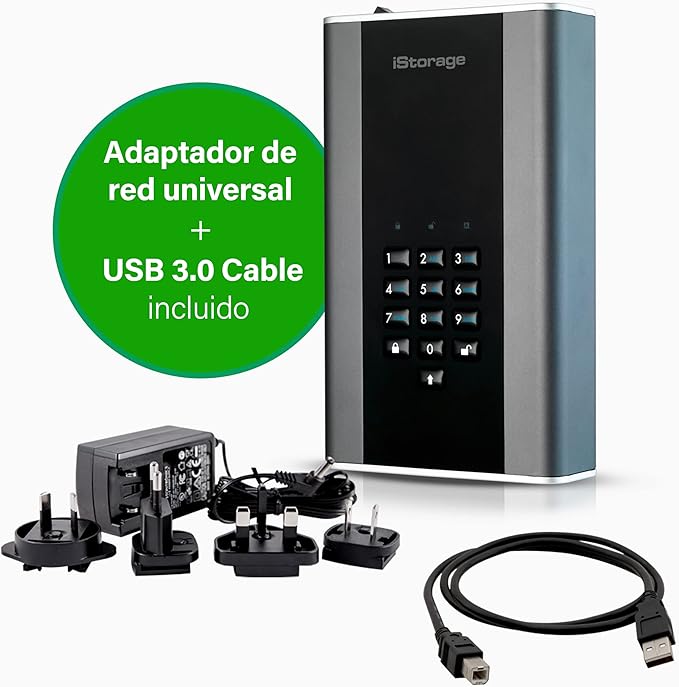 iStorage diskAshur DT2 256-bit 10TB | FIPS Level 3 Certified | Secure encrypted Desktop Hard Drive | Password Protected