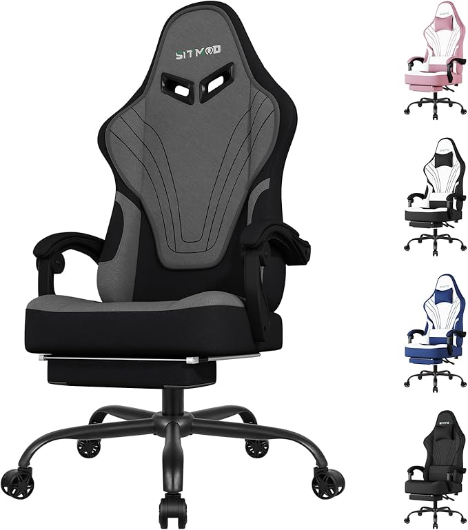 SITMOD Gaming Chair - 150° Reclining Ergonomic Gaming Chairs for Adults with Footrest &amp Premium Fabric Big and Tall Computer Chair for Home Game Room Gamer Chair &amp Silla Gamer Supports 400 l