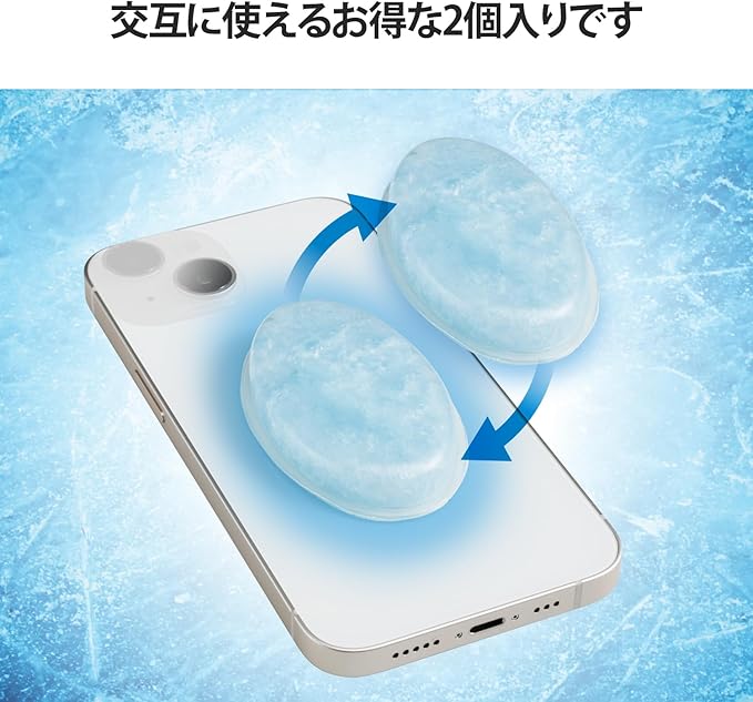 Elecom P-SMPT01BUW Smartphone Cooling Pad Instant Cooling Pad Peel and Stick PCM Material 2-Pack Heat Absorption Up to 14.9°F (7.6°C) Sustained for 60 Minutes Can Be Used Repeatedly Cool Your