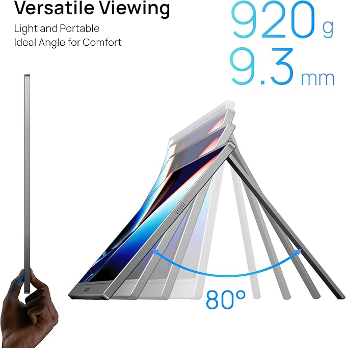ARZOPA Portable Monitor &amp Sleeve 17.3 103% sRGB FHD Laptop Monitor &amp PU Sleeve Bag Combination