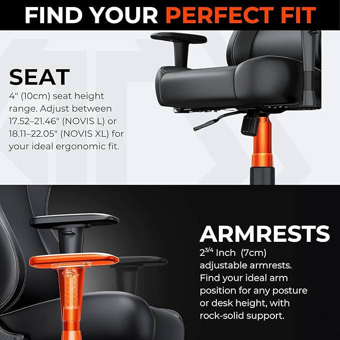 Anda Seat Novis Gaming Chair for Adults - Large Reclining Video Game Chairs Linen Fabric Ergonomic Office Chair Heavy Duty Back Lumbar Support - Gray Fabric Computer Chairs for Home &amp Work