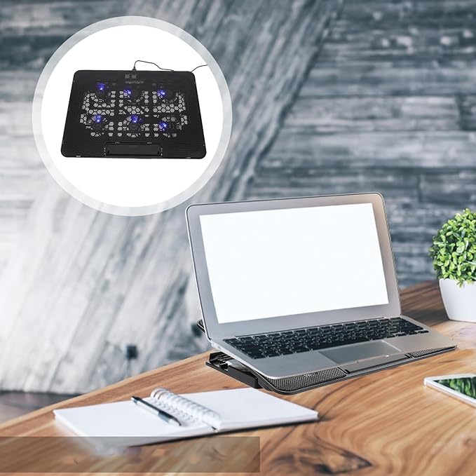Laptop Cooling Pad 15.6 Inch with 1 Quiet Fan Black Cooling Stand for Gaming and Work Laptops Portable Heat Dissipation Base for Office and Home Use
